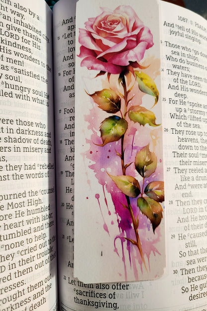 Watercolor Rose Bookmark Bundle