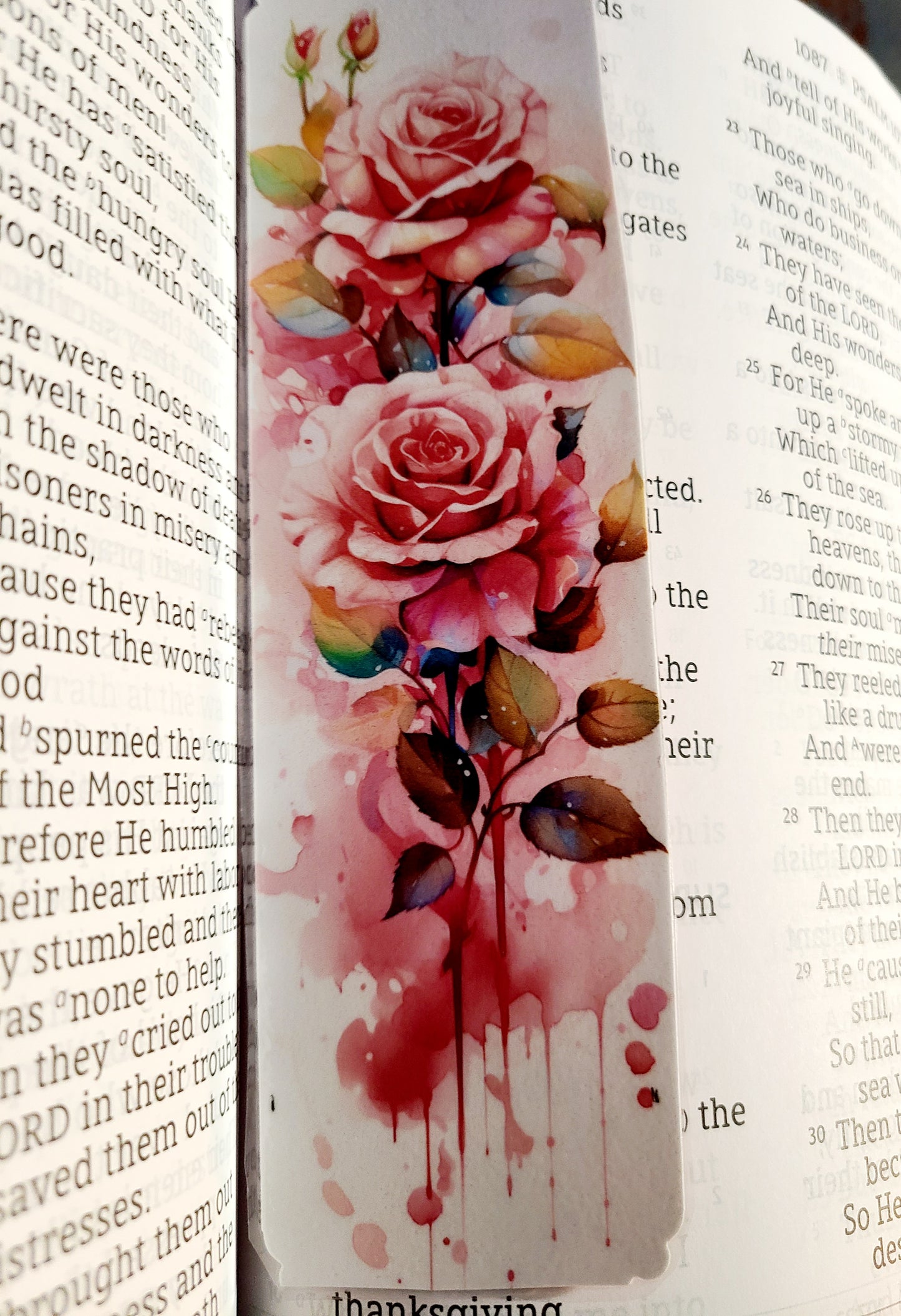 Watercolor Rose Bookmark Bundle