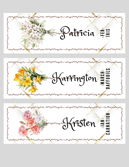 Personalized Birthday Flower Bookmark