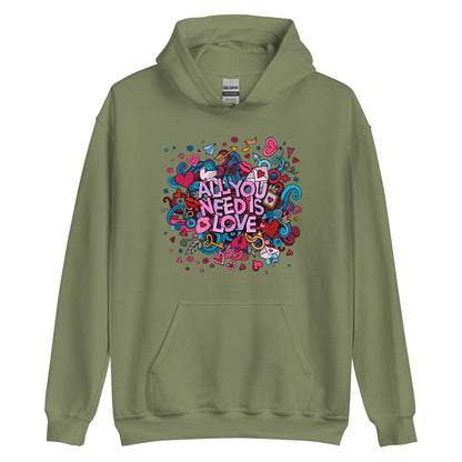 "All You Need is Love" Couples Hoodie